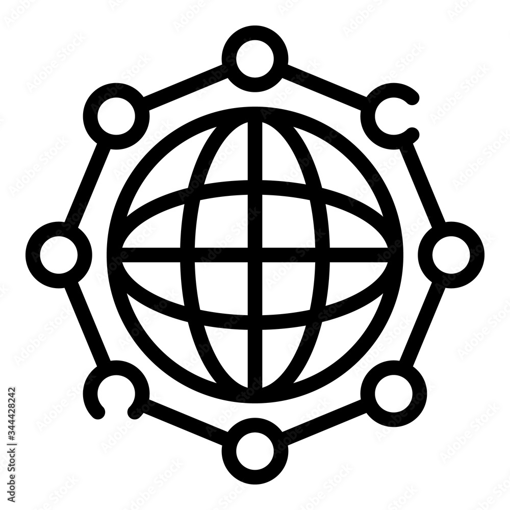 Poster global manager diagram icon. outline global manager diagram vector icon for web design isolated on w
