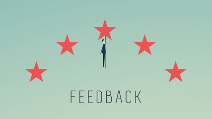 Business survey customer  feedback concept, emotions in happiness symbol for best service ranking