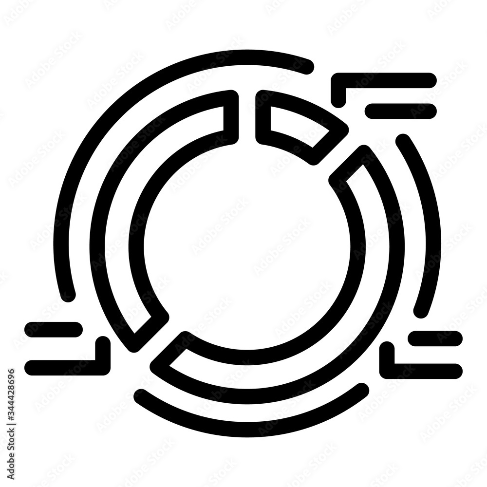 Poster pie chart advertising icon. outline pie chart advertising vector icon for web design isolated on whi