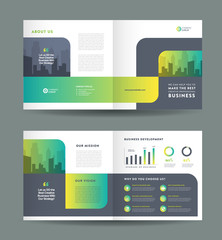 Square Business Bi-Fold Brochure Design | Booklet Design | Marketing and Financial Document 