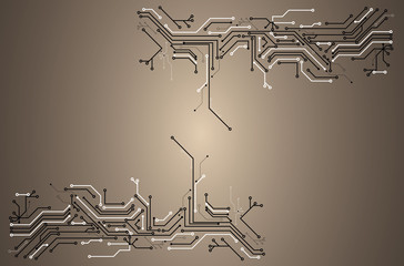 Electronics and technology. Circuit board pattern illustration