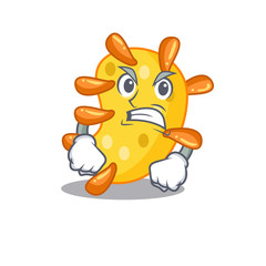 Mascot design concept of vibrio with angry face