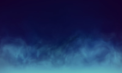 Blue smoke Isolated on black color dark horror background. Use for concept design Halloween Spooky...