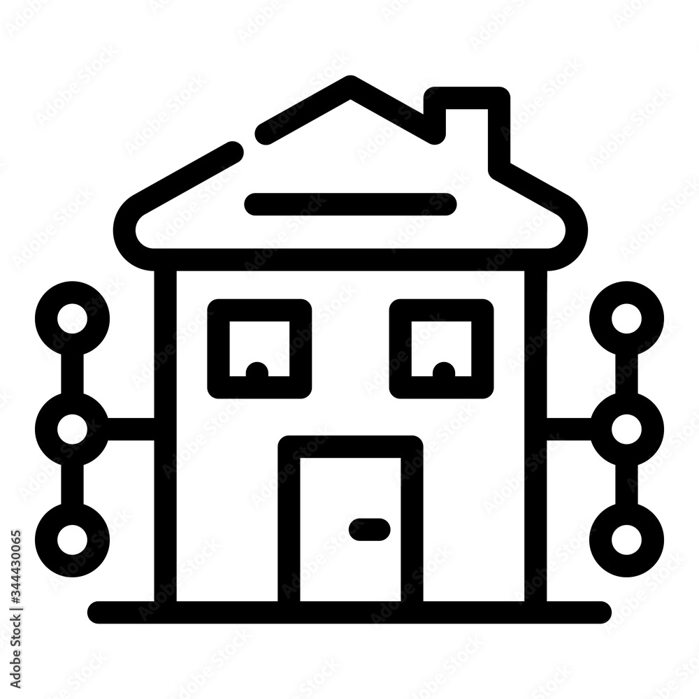 Poster digital house icon. outline digital house vector icon for web design isolated on white background