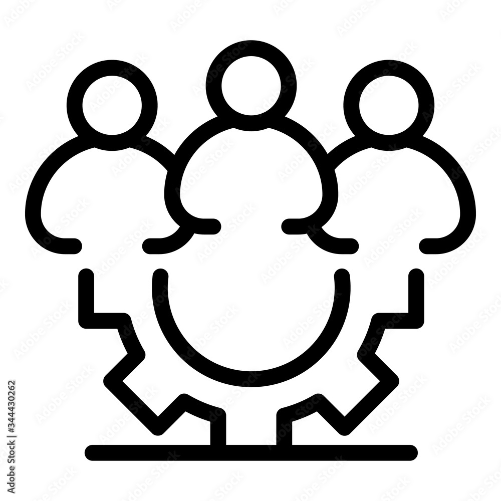 Poster teamwork system icon. outline teamwork system vector icon for web design isolated on white backgroun