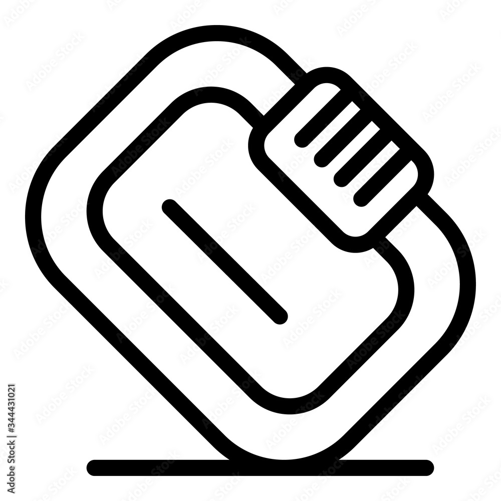 Poster climbing carabiner icon. outline climbing carabiner vector icon for web design isolated on white bac