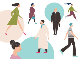 Different People . Vector set.  illustration of men and women.   Vector flat style cartoon illustration
