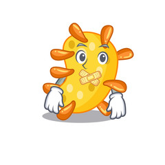 Vibrio cartoon character style with mysterious silent gesture