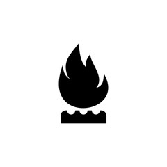 Burning gas burner icon isolated on white background.  Natural gas sing