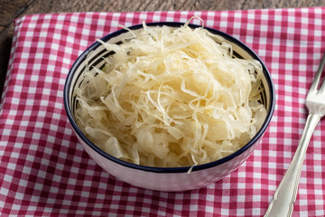 A bowl of fermented cabbage