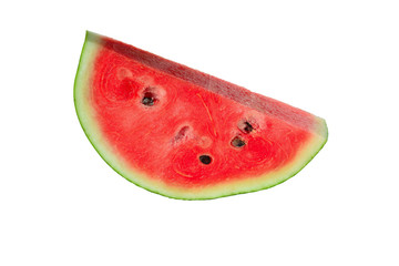 Red watermelon on white background.