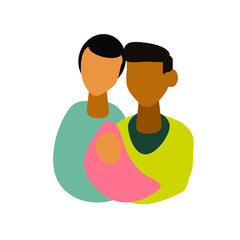 vector illustration of a family cute bright flat