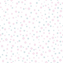 Abstract background - Seamless pattern of circles and stars for vector graphic design