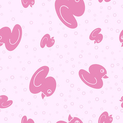 Wrapping paper - Seamless pattern of symbols toy duckling for vector graphic design