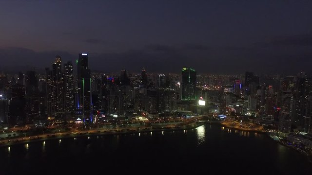 Panama City at Dusk Panama Aerial View