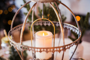 decorated table with candles