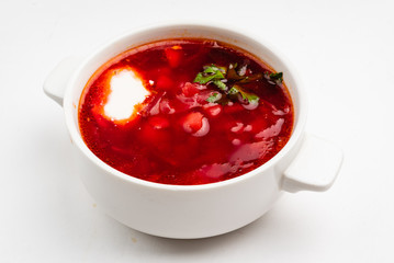 traditional soup with beetroot