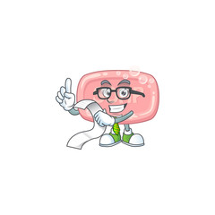 Mascot cartoon concept of pink soap with menu list