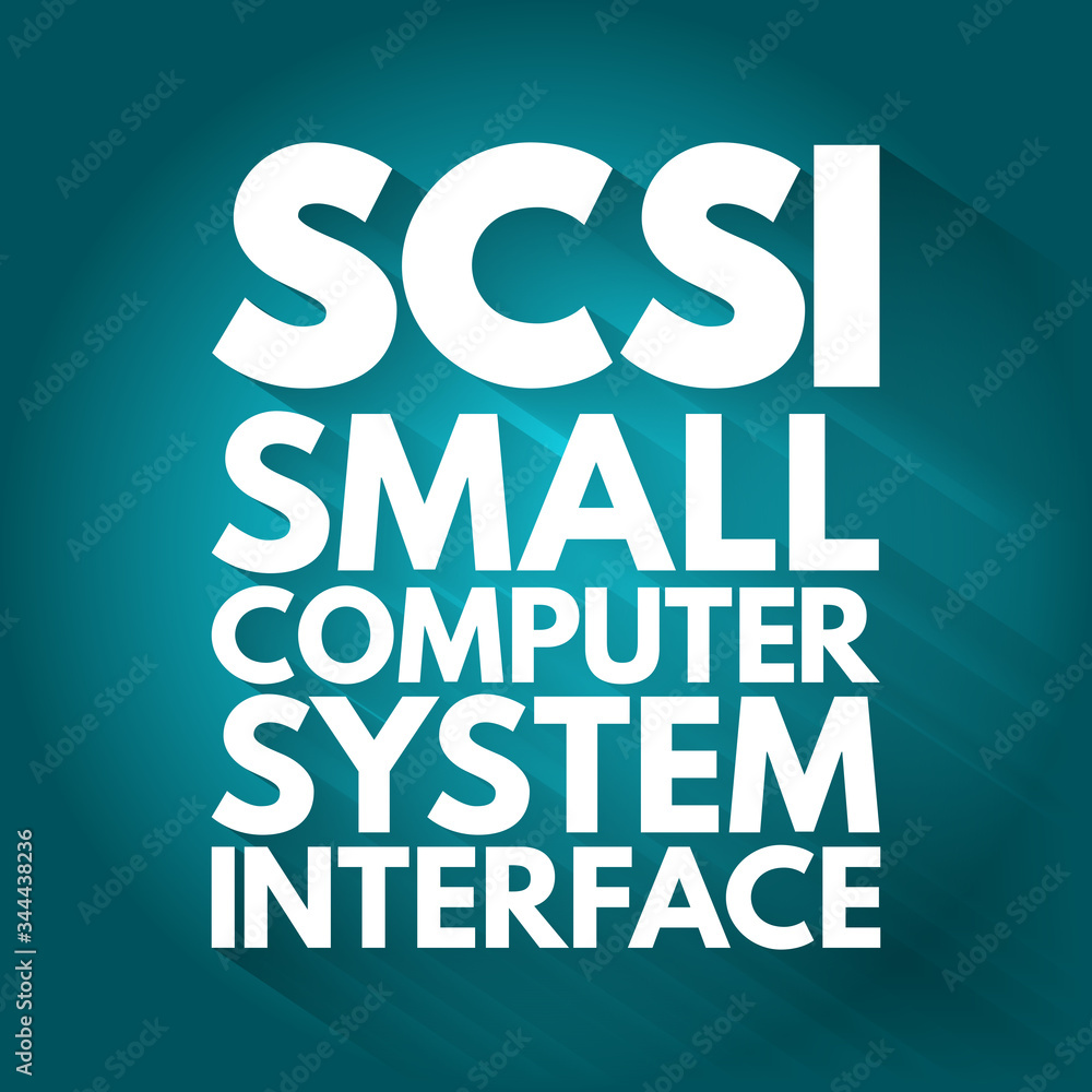 Poster scsi - small computer system interface acronym, technology concept background