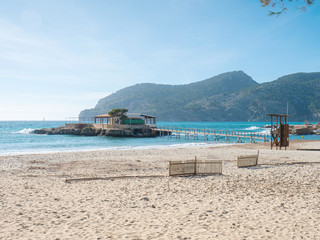 Fototapeta na wymiar Bar on the island. Bay in the Camp de Mar resort