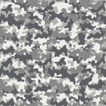 Digital Camouflage Seamless Pattern - Abstract pixelated design of camouflage repeating pattern