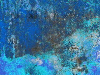 shabby blue texture. shabby wall painted in blue, black color.