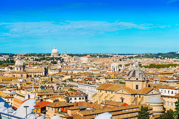 Panoramic view of Rome. Rome is a famous tourist destination