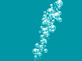 pillar of bubbles on a blue background