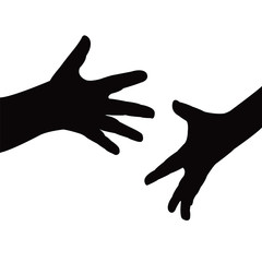 a pair hands silhouete vector