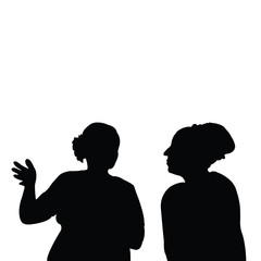 women talking heads silhouette vector