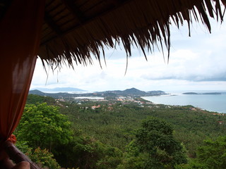 View of the sea and the jungle from the mountain