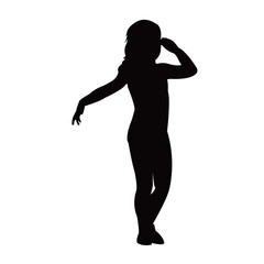 a girl body silhouette vector