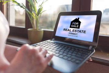 Real estate concept on a laptop screen