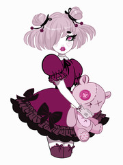 beautiful girl dressed in lolita style