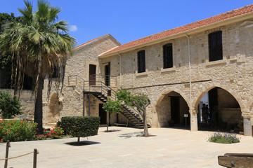 Fototapeta na wymiar medieval Larnaka castle courtyard