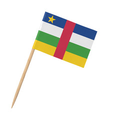 Small paper flag of Central African Republic on wooden stick