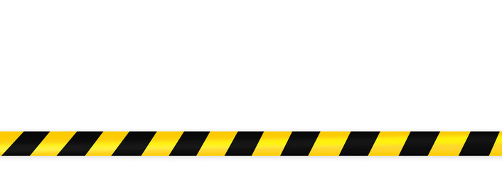 Black and yellow warning tapes on white background . Quarantine. Stop coronavirus, covid-19, border closed, do not cross. Banner.Copy space for text.