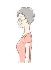 Fototapeta premium 笑顔な女性の横顔