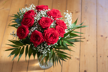 bouquet of red roses symbol of love