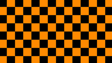 Orange & black checker board,New chess board abstract background