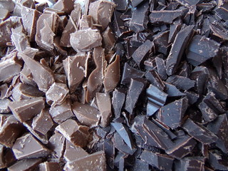 Milk chocolate and dark chocolate 