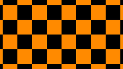 Orange & black color checker board abstract background,chess board