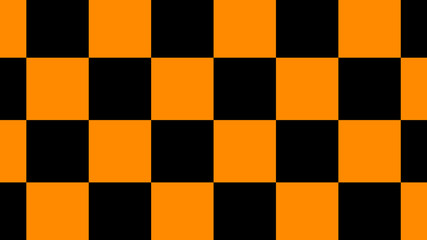 Orange & black color checker board abstract background,chess board