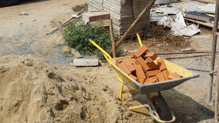 Scrap materials in the construction site