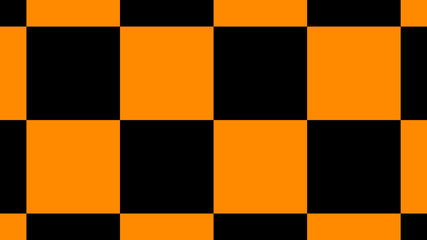 Orange & black color checker board abstract background,chess board