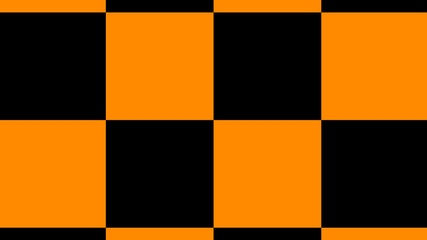 Orange & black color checker board abstract background,chess board