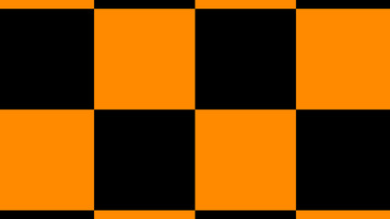 Orange & black color checker board abstract background,chess board