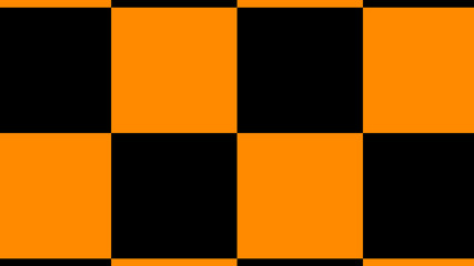 Orange & black color checker board abstract background,chess board