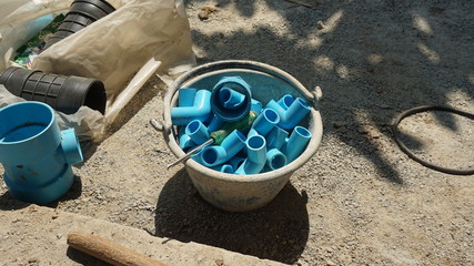 Scrap materials in the construction site