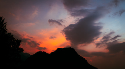 sunset over the mountains